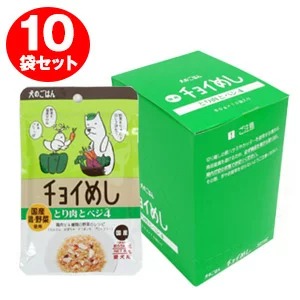 10袋セット 【まとめ買い】わんわん チョイめし とり肉とベジ4 80g（10袋セット）【国産】 犬ごころ ペットグッズショップNC